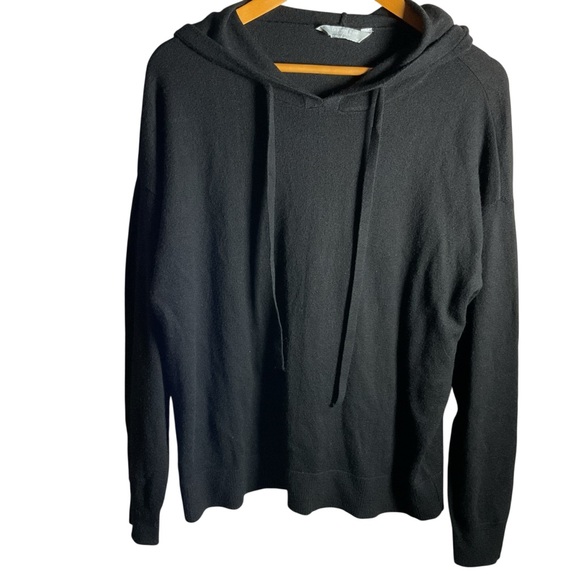 Luxury Premier Sweaters - Luxury Premier Cashmere Blend Black Hooded Sweater Hoodie Cozycore Super Soft